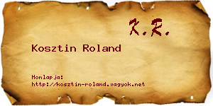 Kosztin Roland névjegykártya