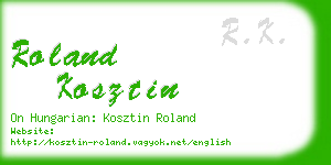 roland kosztin business card